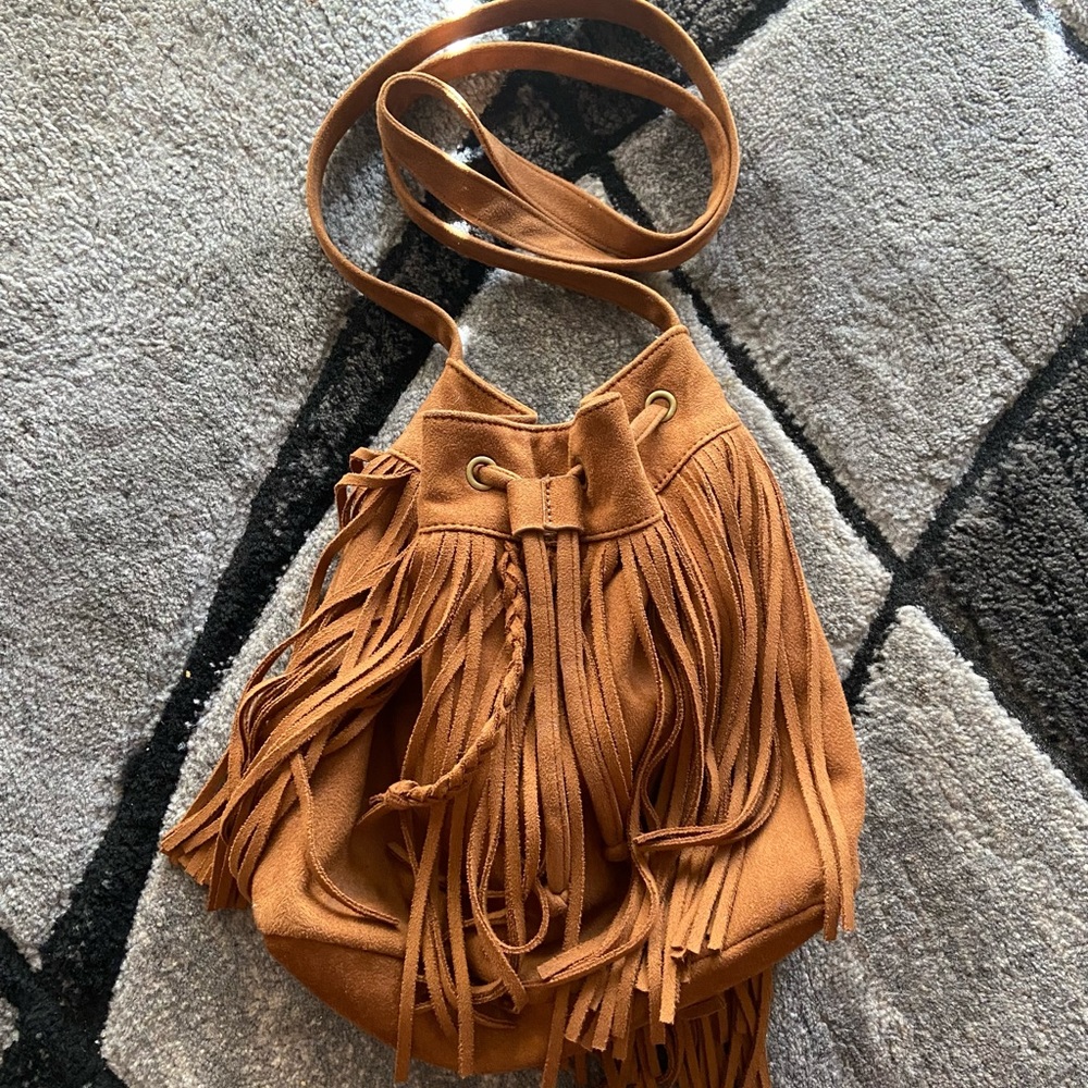 EXPRESS Fringed Suede Purse